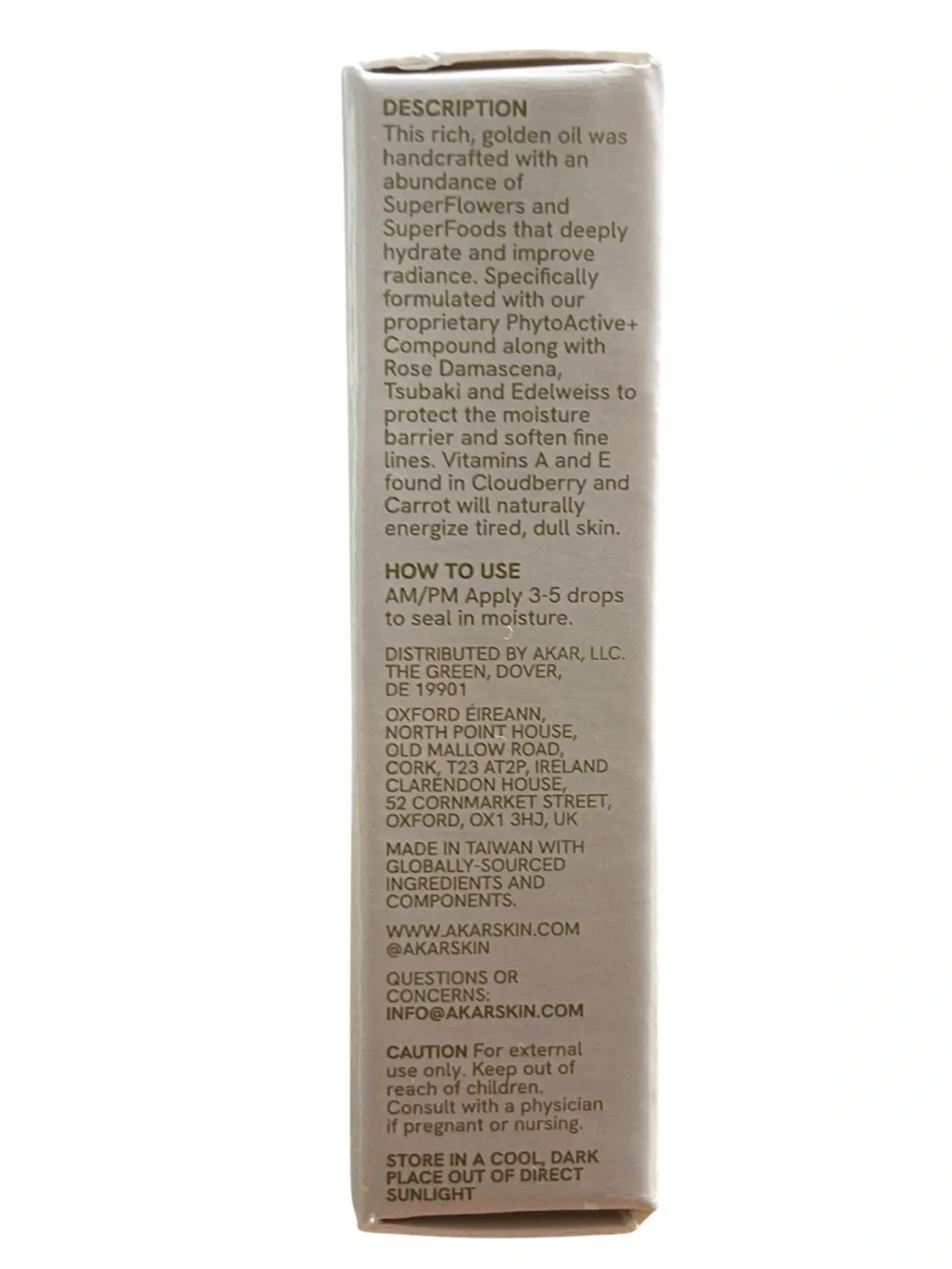 AKAR Soothe Face Oil 5ml New